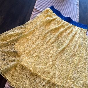 Yellow lace skirt